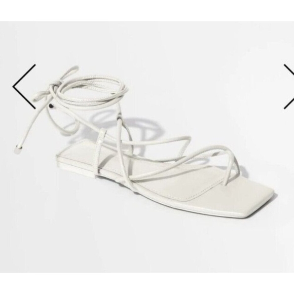 Jonathan Simkhai Susan Ivory Leather Wrap Sandal Size 5.5/EU 36 - Picture 2 of 12